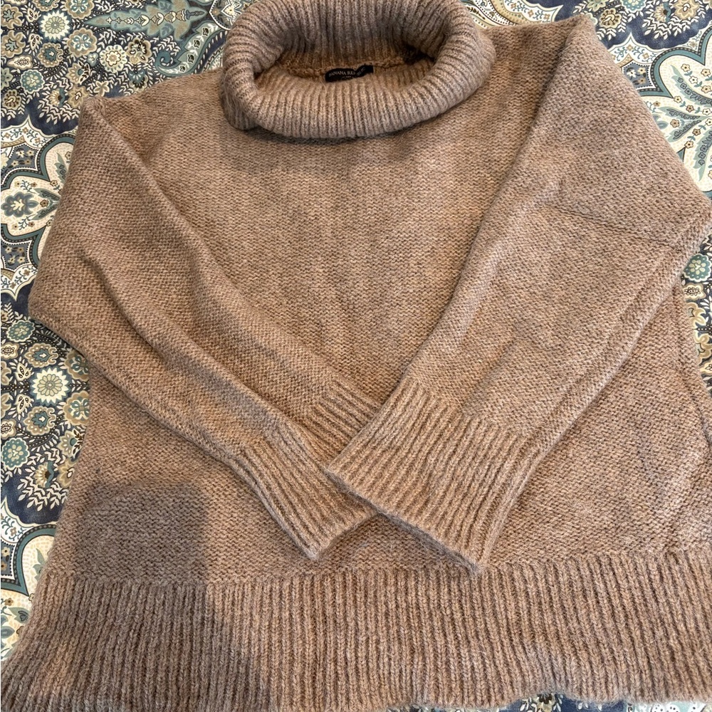 Banana Republic Tan Cowl Neck Sweater